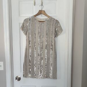 Lulu's Silver Sequin Mini Dress